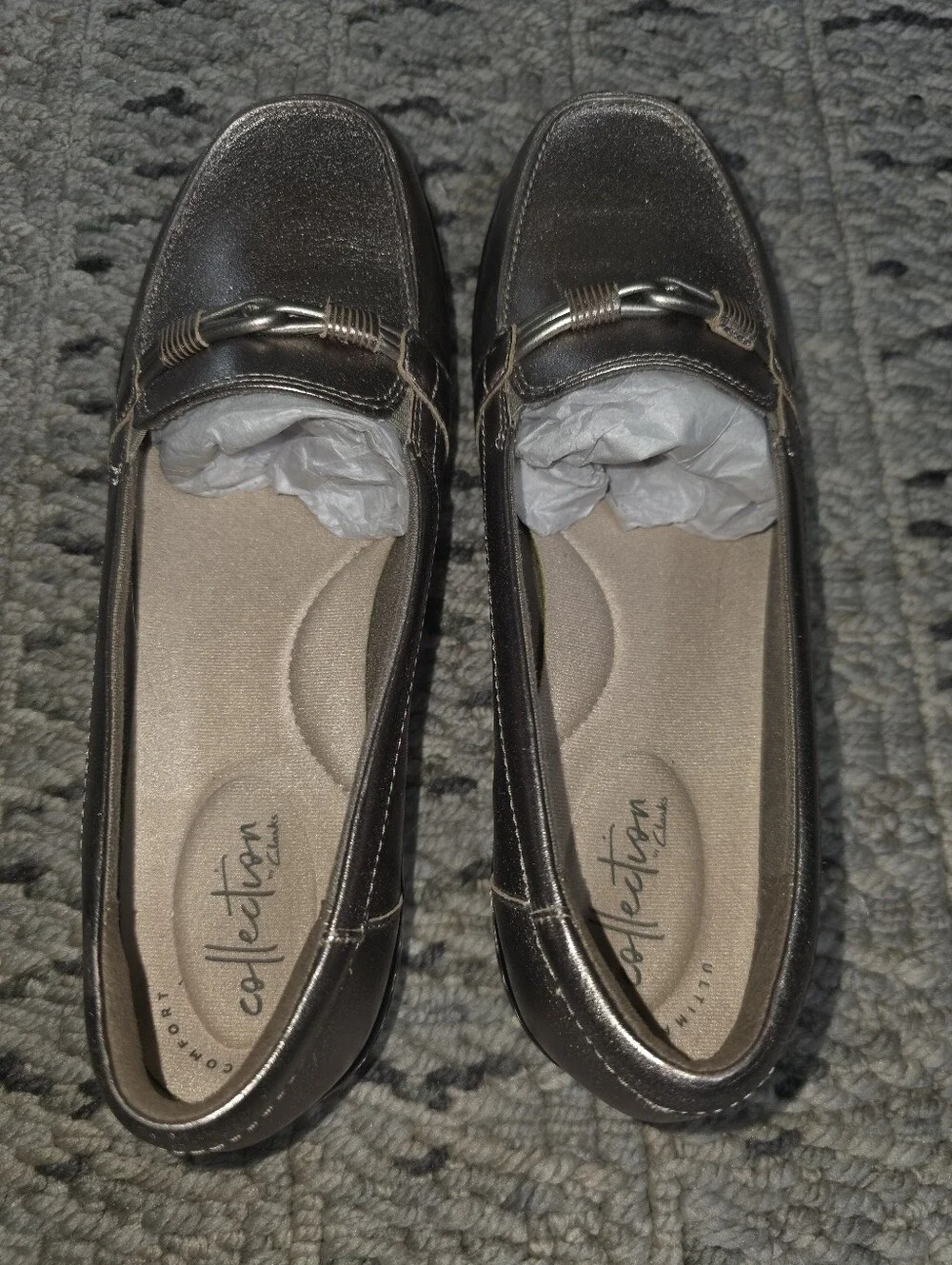 NWOT Clarks Collection Ashland Ballet Loafers | Metallic Rose Gold Leather | - Picture 8 of 10